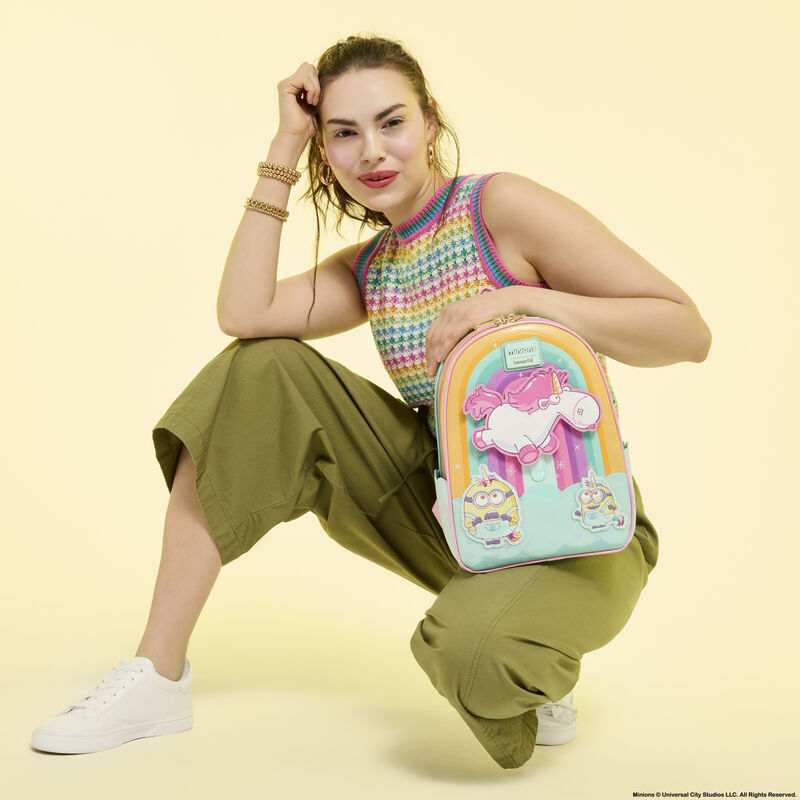 Minions Fluffy Unicorn Rainbow Mini Backpack LFlifestyle1 view 2